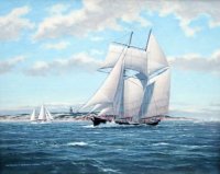 Topsail Schooner Shenandoah Rounding Gay Head