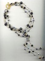 Draped Onyx and Pearl Necklace
