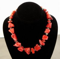Coral Beads with Sterling Bali Bead Spacers 