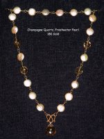 Chapagne Pearl and Quartz Necklace
