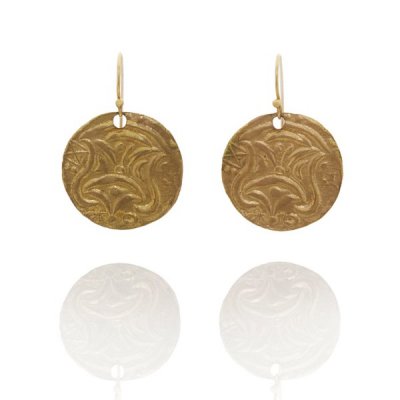 Francesca Lewis Kennedy  - Brass Burmese Coin Replica Earrings