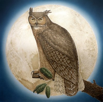 George Brown - Owl and Moon