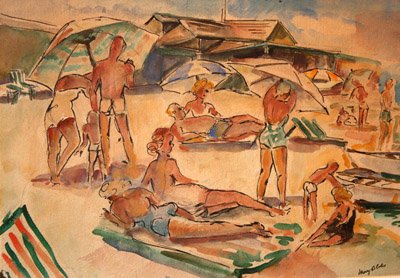 Mary Drake Coles (1903-1998) - Bathing Beach on Chappy