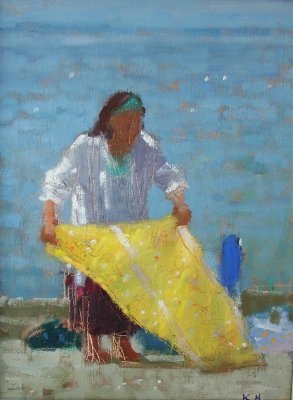 Kate Huntington - Alice Laying Down a Blanket