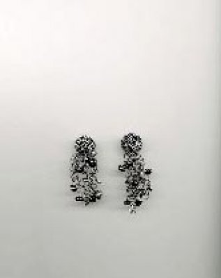 Francesca Lewis Kennedy - Black Onyx and Rough Diamond Earrings