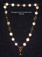 Champagne Quartz & Freshwater Pearl 18k Gold