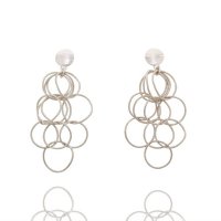 Silver Frothy Chain Earrings, Post Tops