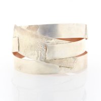 Sterling/Brass Bi-Metal 3 Strand Wound Strip Bracelet