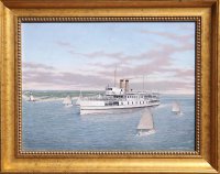 Island Steamer Sankaty Approaching Nantucket Harbor