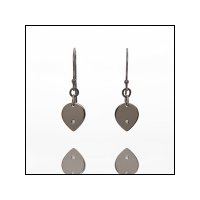 Oxidized Sterling Diamond Lotus Earrings