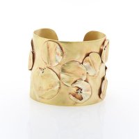 Brass Cuff with Brass Leaves