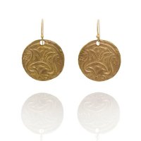 Brass Burmese Coin Replica Earrings
