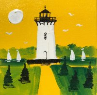 Yellow Lighthouse #4 8 x 8