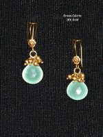 Green Calcite and Gold Earrings
