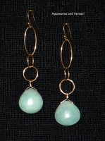 Aquamarine and Vermeil Earrings