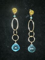 Cabachon Blue Topaz Earrings