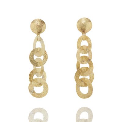 Francesca Lewis Kennedy  - Brass Flat Loop Earrings