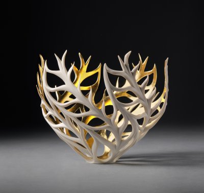 Jennifer C. McCurdy - Gilded Coral Bowl