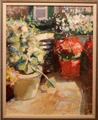 Joan Kennedy  - Red Pot Red Flowers 