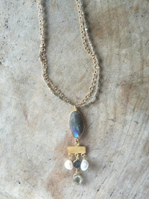 Francesca Lewis Kennedy - Labradorite Drusy Pendant