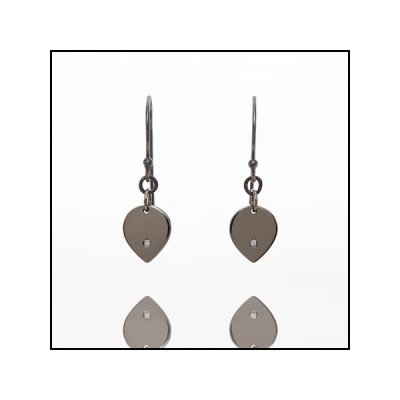 Francesca Lewis Kennedy - Oxidized Sterling Diamond Lotus Earrings