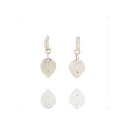 Francesca Lewis Kennedy - Satin Sterling Diamond Lotus Earrings
