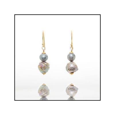 Francesca Lewis Kennedy - Tahitian and Kasumi Pearl Drop Earrings