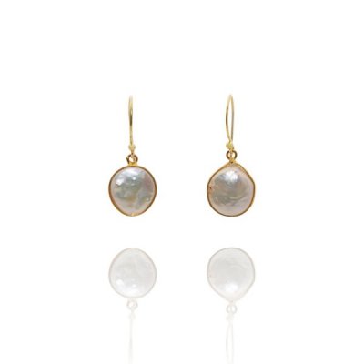 Francesca Lewis Kennedy  - Blister Pearls Vermeil Bezel Set Drops