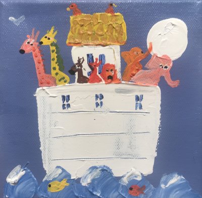 John Holladay - Blue Noah's Ark #2 6 x 6
