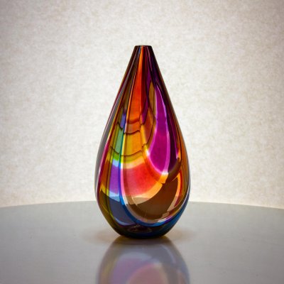 Jeffrey Pa'n - Pink and Orange Raindrop Vase