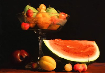 Louisa Gould - Fruit Bowl and Watermelon