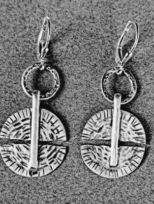 Kathleen Tackabury  - Holding it Together Series: Textured Sterling Earrings