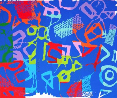 Roberta Gross - Horizontal Blue Abstract