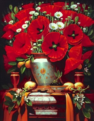Sean Farrell - Tuscan Red Poppies & Lemon Blossoms