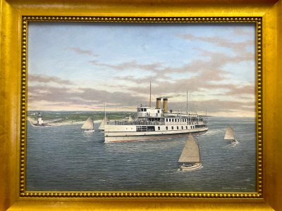 Charles Fran Kenney - Island Steamer Sankaty Approaching Nantucket Harbor
