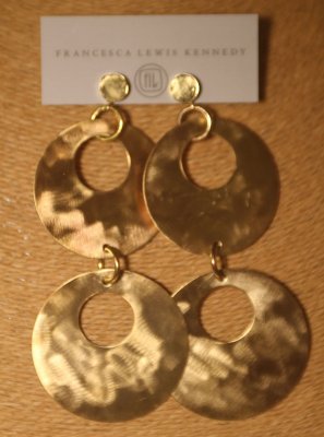 Francesca Lewis Kennedy - Bold Brass Double Hoops with Vermeil Tops
