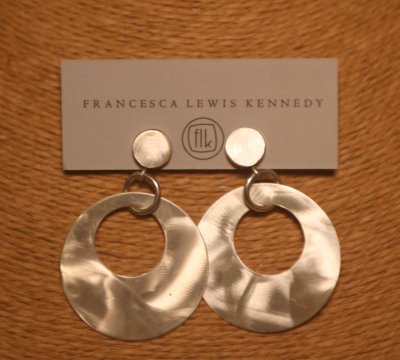 Francesca Lewis Kennedy - Fat Buffed Sterling Hoops with Post Tops