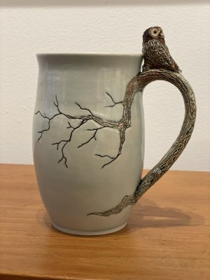 Carol Arrowsmith - Owl on Tree pitcher