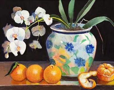 Maya Farber - Oranges with Orchids