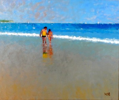 Kate Huntington - Mother and Child Walking the Beach