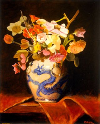 Maya Farber - Peonies & Ming vase