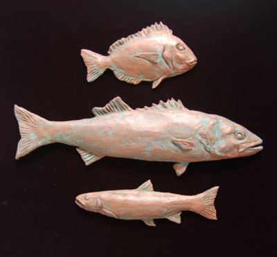Ann Rozhon - Three Fish - Striper, Porgy, Trout 