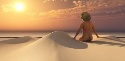 JB Lamont - Woman Sitting on the Beach