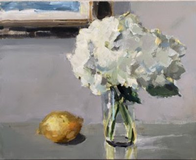 Mary Parkman - White Hydrangea with Lemon