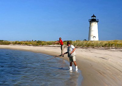 Louisa Gould - Fishing at Edgartown Light