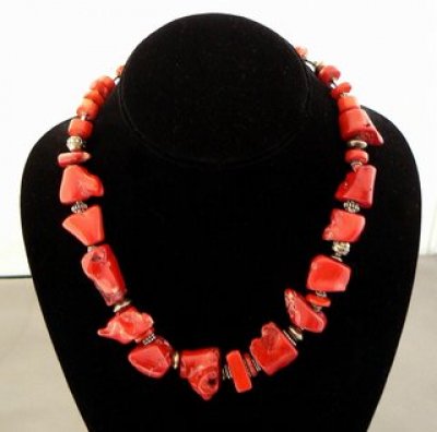 Joan Rusitzky - Coral Beads with Sterling Bali Bead Spacers 
