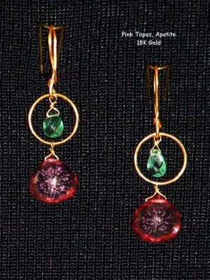 Rani Connor - Topaz and Apatite Gold Earrings
