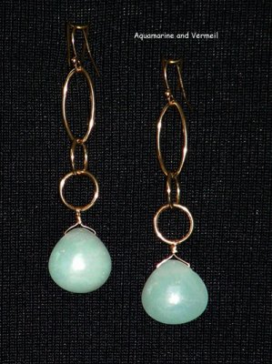 Rani Connor - Aquamarine and Vermeil Earrings