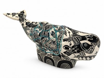 Abbey Kuhe - Black Whale with light blue rope