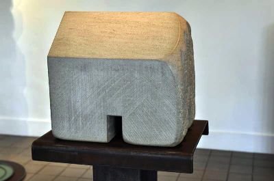 James Murray - Stone Cottage with Steel Pedestal